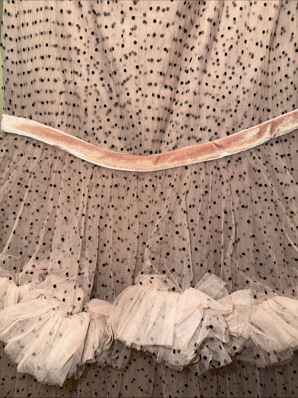 Mac Duggal 20776 Blush Black Polka Dot Tiered Ruffle Dress Anthropologie - Picture 9 of 14